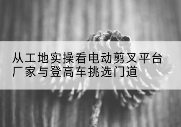 资阳电动剪叉升降平台厂家-从工地实操看电动剪叉平台厂家与登高车挑选门道